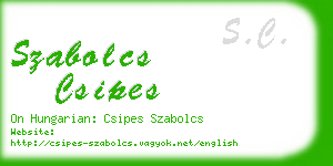 szabolcs csipes business card